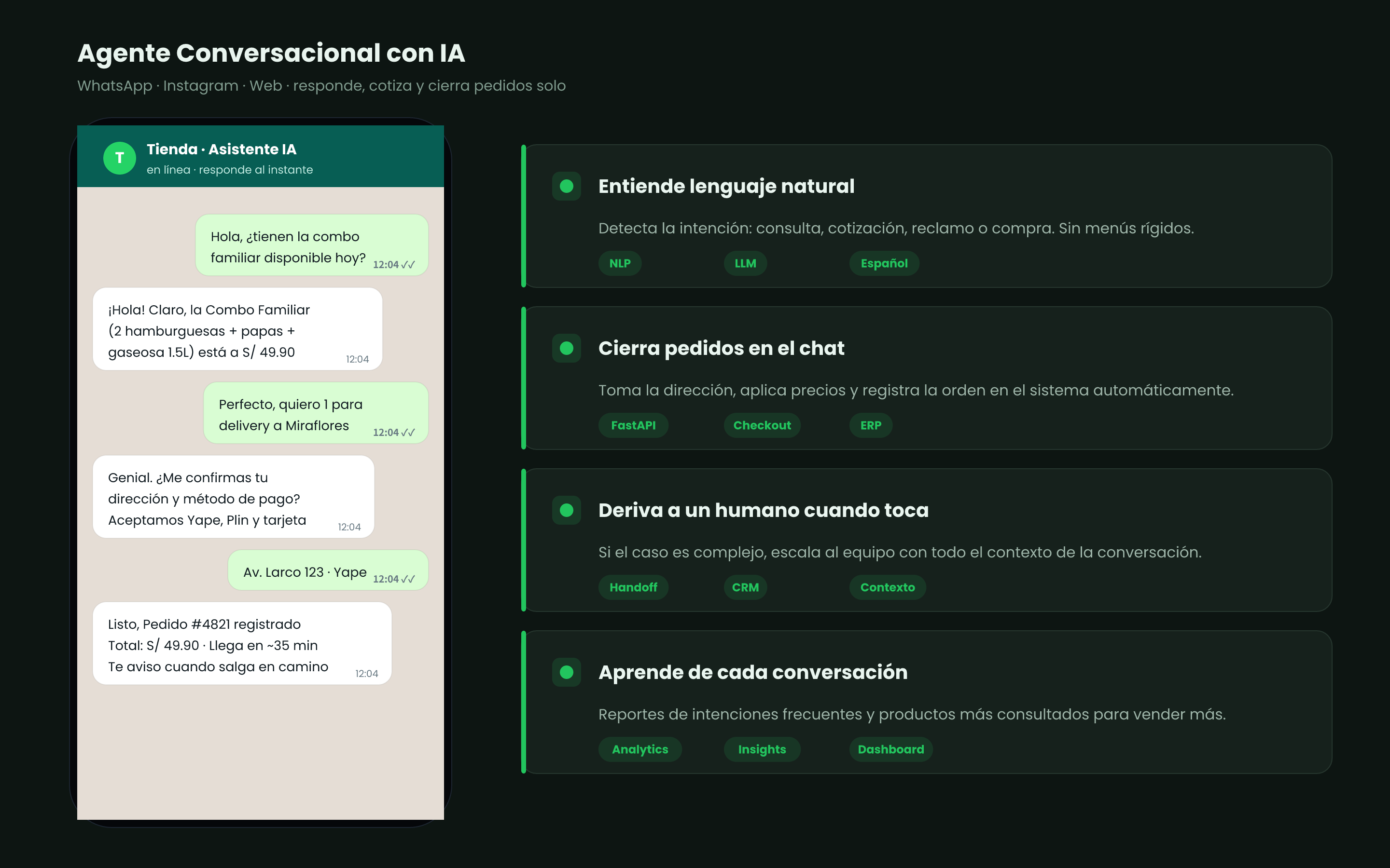 Conversación del agente de IA